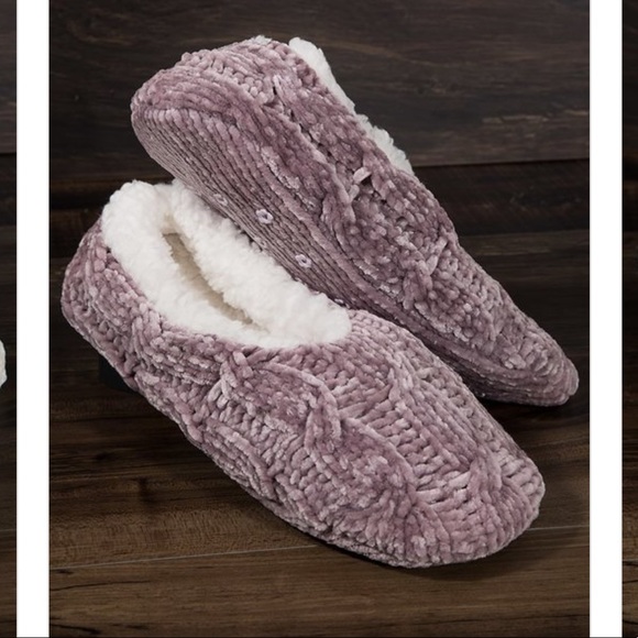 Desired Collection Shoes - Fleece lined Chenille slippers Lilac